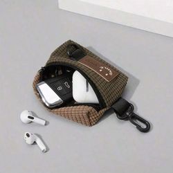 Brown mini hiking bag with carabiner