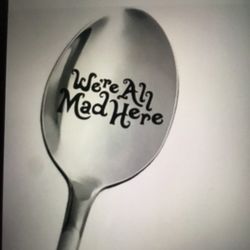 Alice In Wonderland Stainless Steel Spoons Engraved New In Package 8 Total