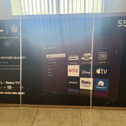 *NEW* TCL 55” 4K TV With Roku TV