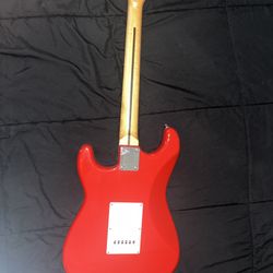 Red And Off White Fender Starcaster + Amp 