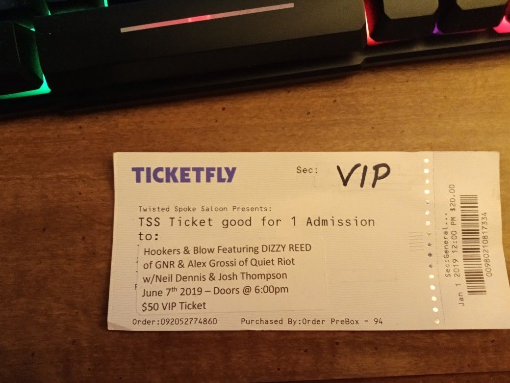 1 VIP Ticket to see Dizzy Reed from GNR