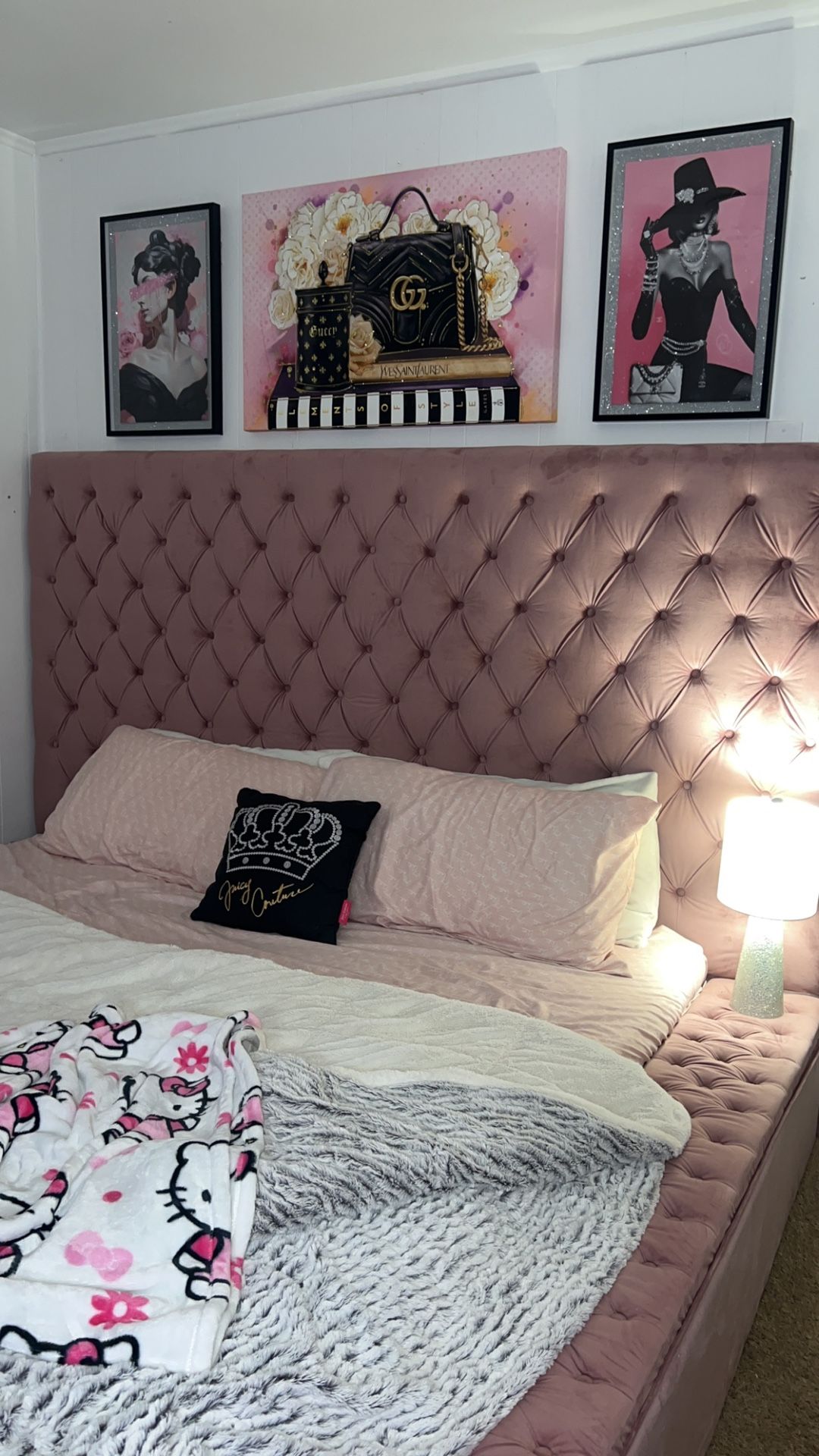 Pink Storage Bed frame (King)