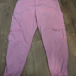 Women’s Ninth Hall Pink Cargo Pants With Adjustable Waist 💕 Size XL