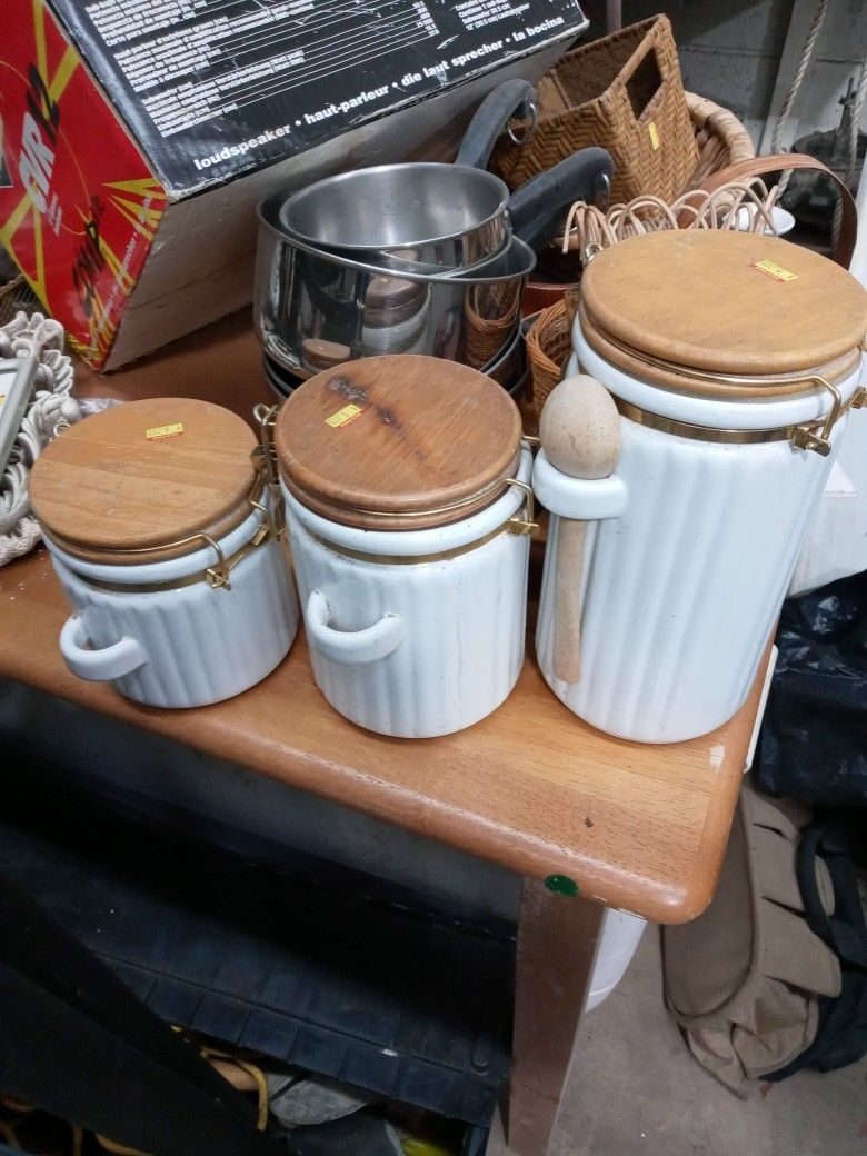 A Set Of Three Canisters