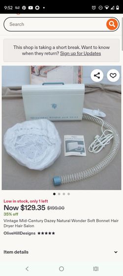 Vintage Daisy natural wonder hair dryer