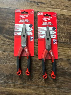 8 in. Long Needle Nose Pliers with Fish Tape Puller and Comfort Grip