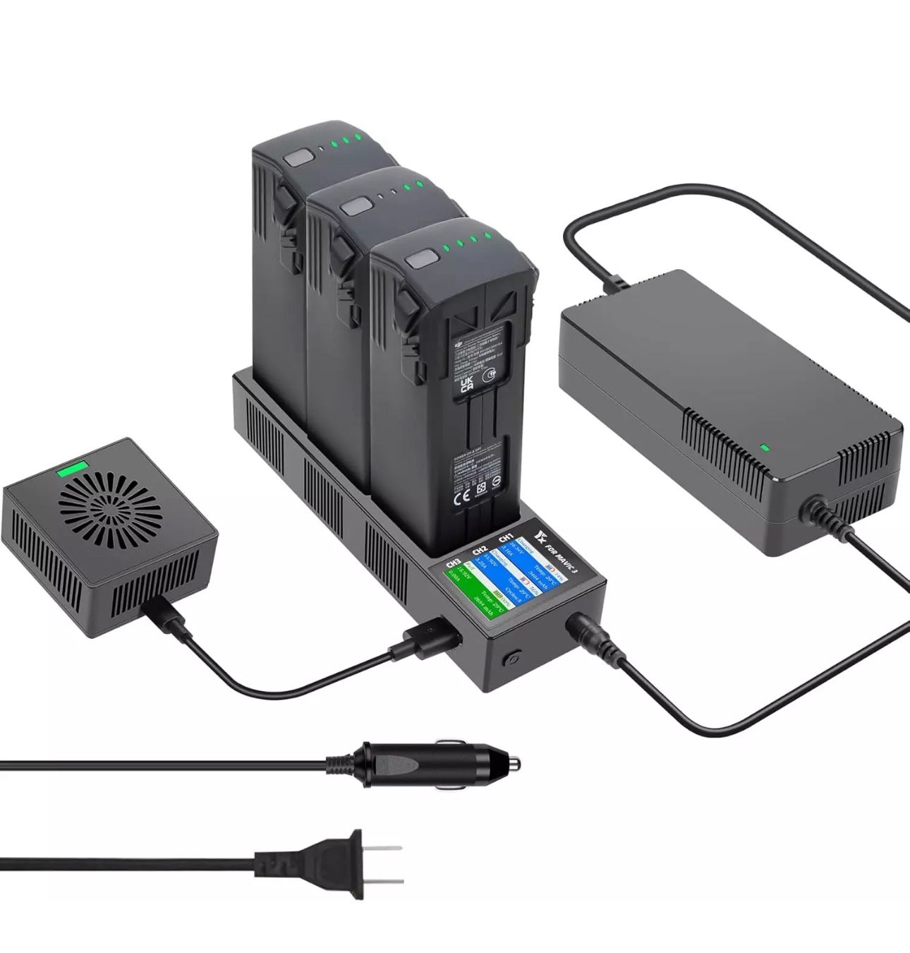 Fast Charging Hub for DJI Mavic 3/3E/3T/Cine/Pro/Classic 200W Parallel Charging