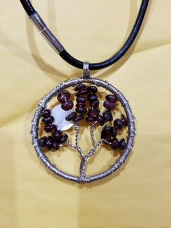 Garnet Tree of Life Necklace