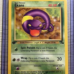 Ekans First Edition Pokemon Card #46/62 Fossil Set Great Condition for Sale  in Ronkonkoma, NY - OfferUp