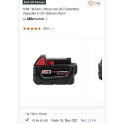 Milwaukee M-18 Battery 5.0 XC