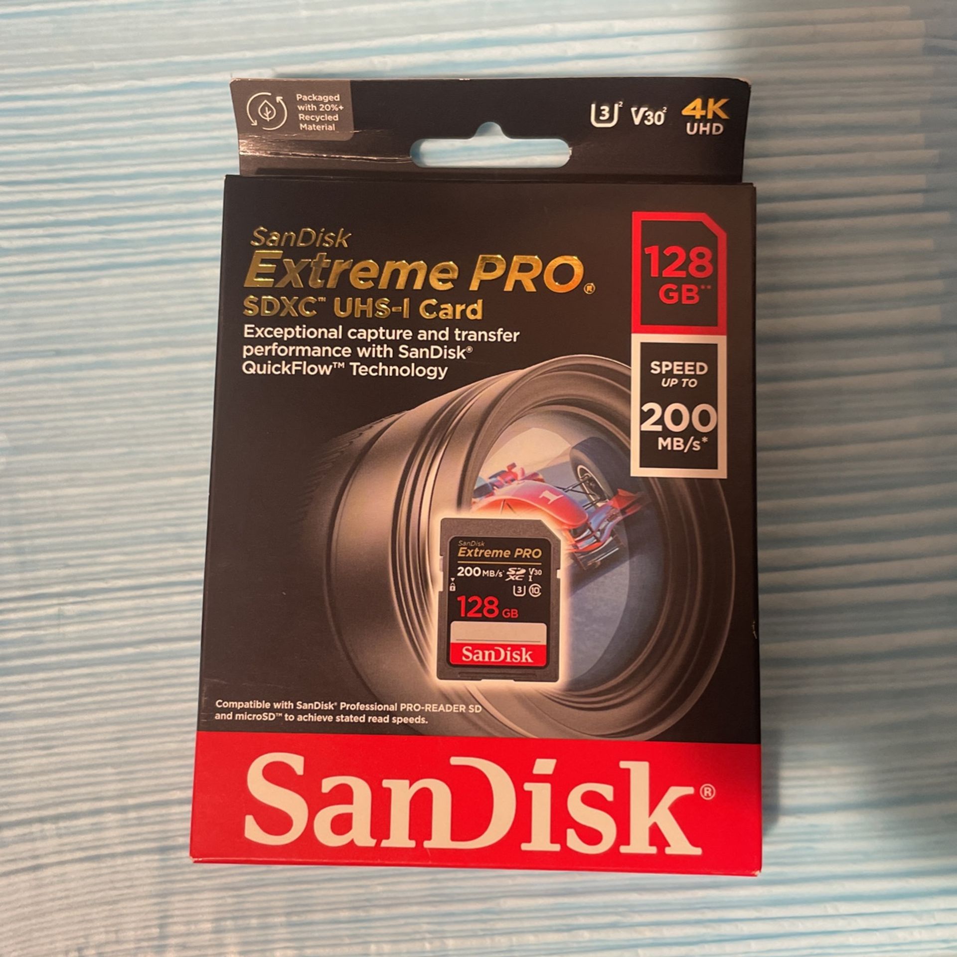 SanDisk 128GB Extreme PRO SDXC UHS-I Memory Card - C10, U3, V30, 4K UHD, SD Card - SDSDXXD-128G-GN4IN