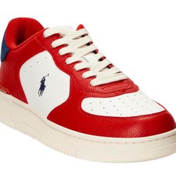 Polo Ralph Lauren Masters CRT-SK-LTL Men's Size 11.5 Red Leather Sneakers