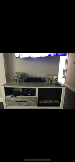 Media console with electric fireplace