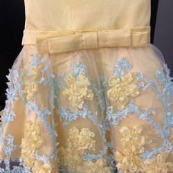 Yellow And Blue Baby Easter Dress