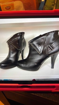 Andrea brand Black Leather High Heel Ankle Boots