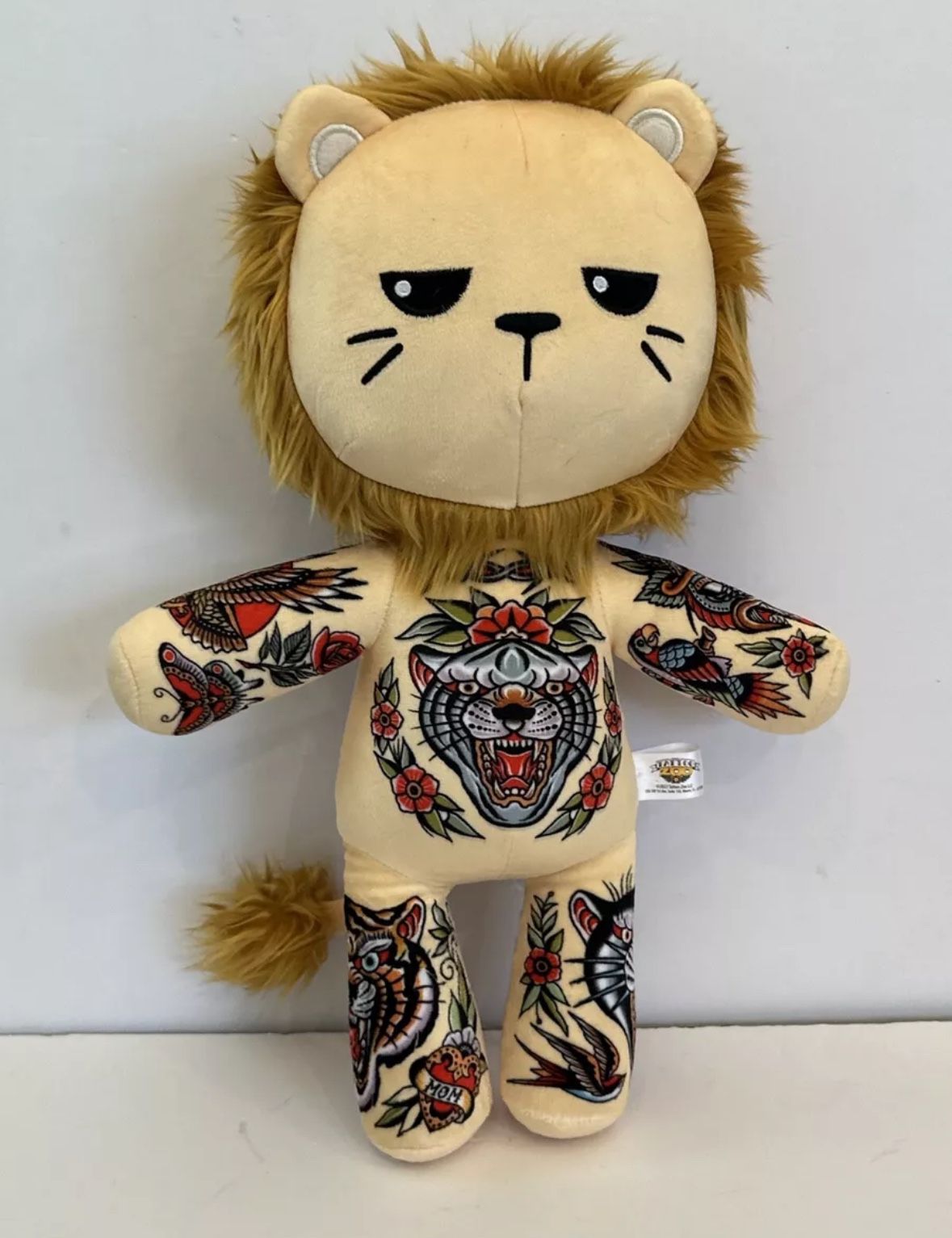 TATTOO ZOO Lion Samuele The Alpha Lion PLUSH STUFFED ANIMAL 14" TATTOOED