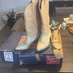 Winter White Ostrich Boots