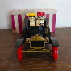 Vintage 1950s Model-T Roadster Salt & Pepper Shaker Set with Original Box