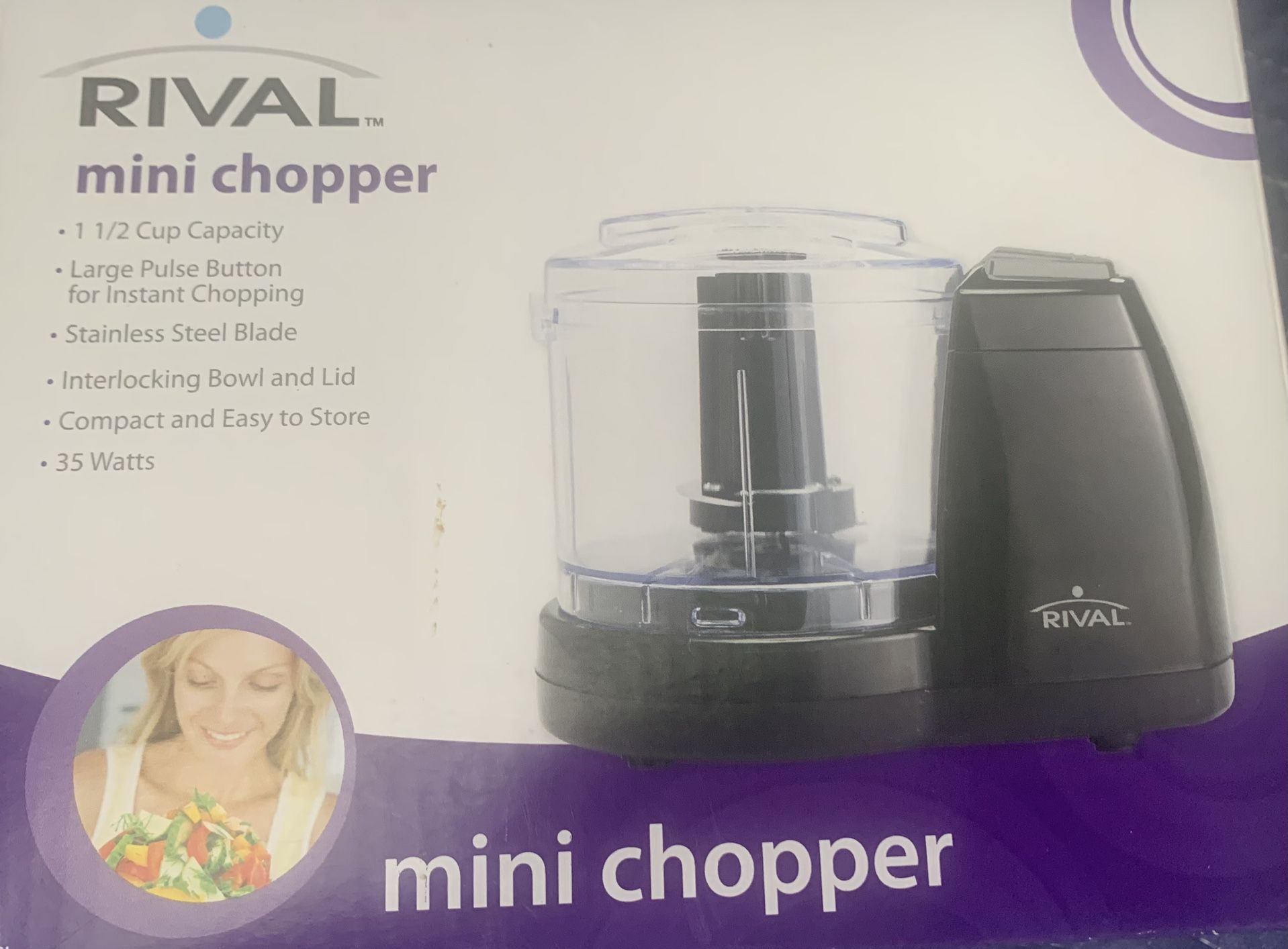 Rival 1.5 Cup 35 Watts Stainless Steel Blade Food Chopper Black