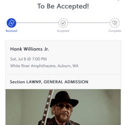 Hank Williams Jr Tickets - $100