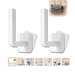 Jojobnj 2PCS Muilt-Purpose Wall Hooks for Hanging Coats,3M Adhesive Hooks, Hook for Kitchen Bathroom Bedroom Cubicle Shower Room Hanging…