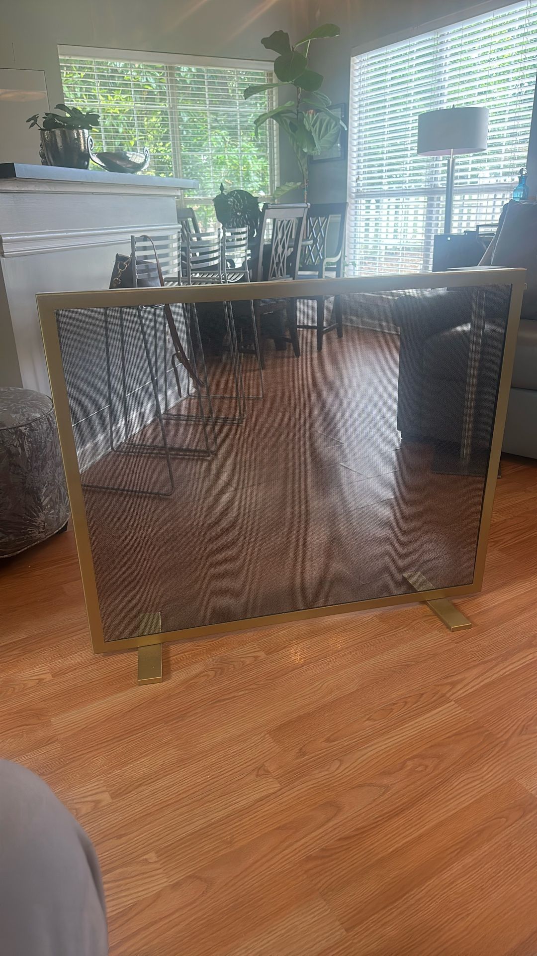 Antique Gold Brass Fireplace Screen