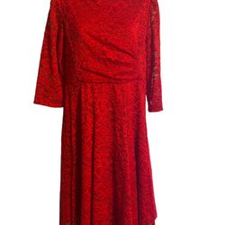 Studio One Red Lace Dress Size 8 Petite