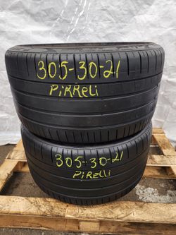 305 30ZR 21 USED TIRES PIRELLI P ZERO 3053021 USED TIRES (PAIR) MOUNT BALANCE INCLUDED