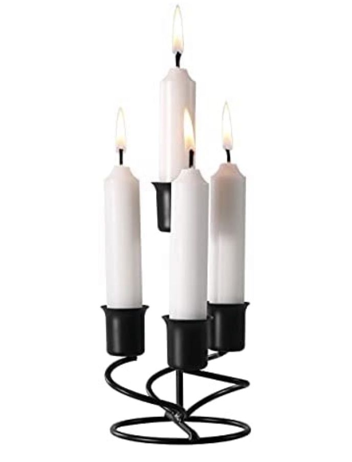 Matte Black Candle Holder for Pillar Candle Tapered Candlestick Wall Tall Taper Long Thick Candles Holder Black