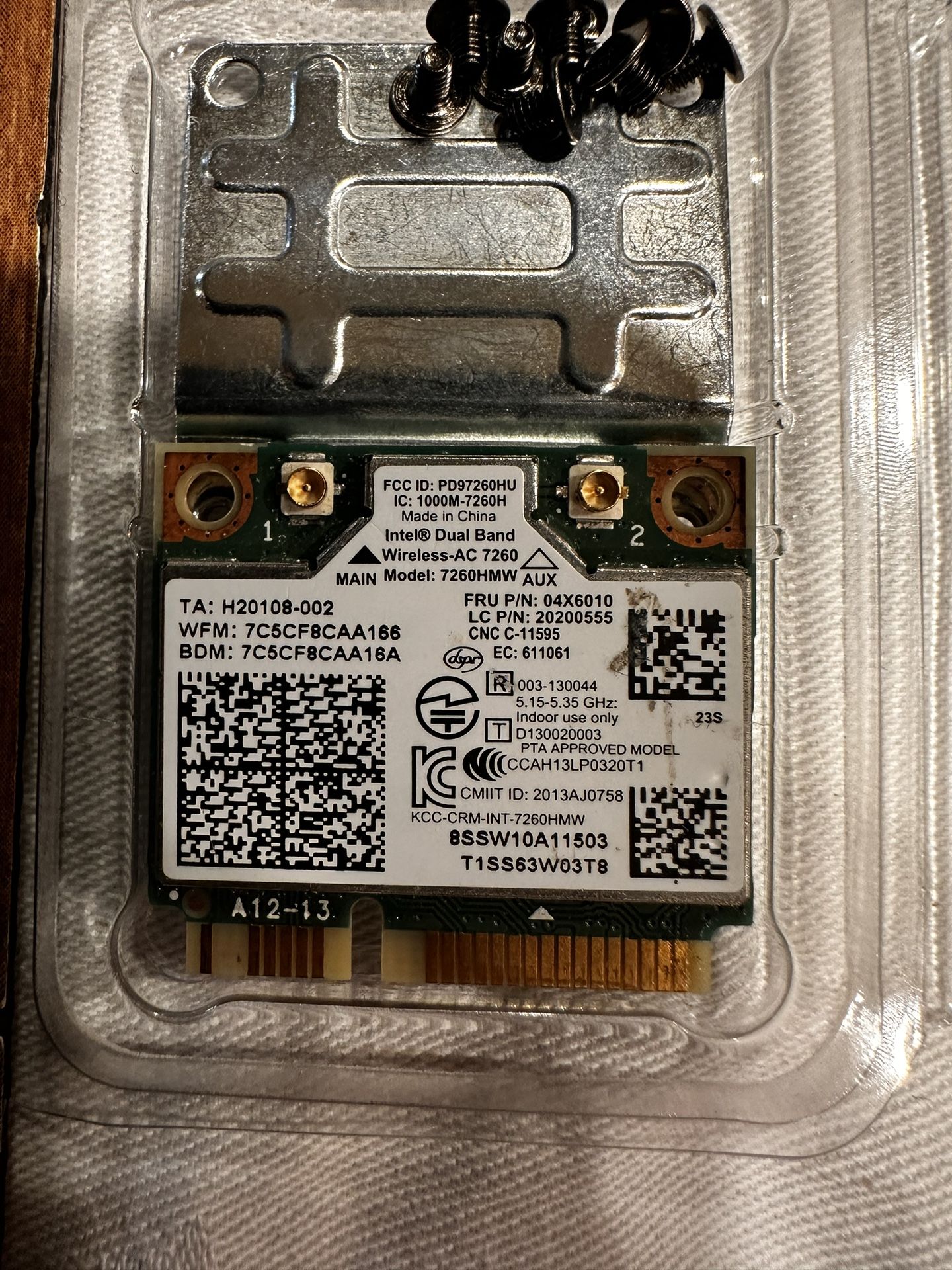 Dual Band WiFi Wireless-Access 7260 AC 7260HMW Network Adapter PCI Express Half Mini Card 2.4/5GHz Bluetooth 4.0 Wireless 802.11ac WiFi Card Speed 867