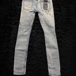 Ksubi Van Winkle Nowhere Punk skinny denim jeans in a light blue wash