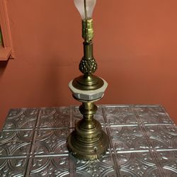 Vintage 70s Antique Brass Working Table Lamp 