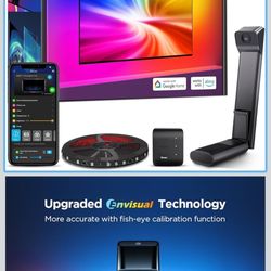 Govee TV Backlight 3 Lite with Fish-ECorrection Function Sync to 55-65 Inch TVs, 11.8ft RGBICW Wi-Fi LED Strip Lights with Camera, 4 Colors in 1 La