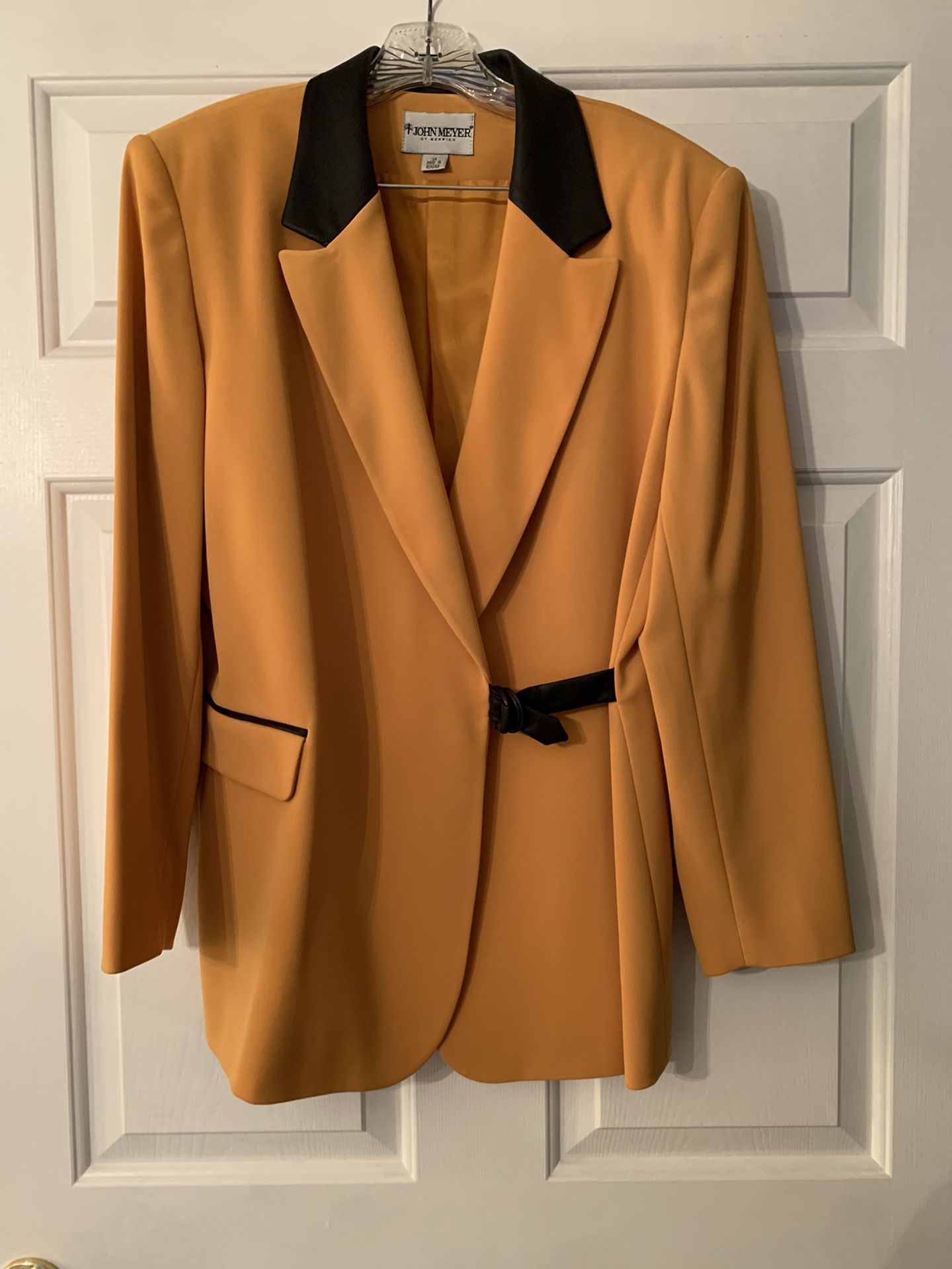 Blazer with Faux Leather Detail