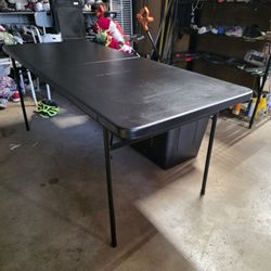 6 Foot Black Folding Table $30