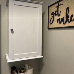 Bathroom Wall Cabinet 3-Height Adjustable Shelf, 1 Door, White