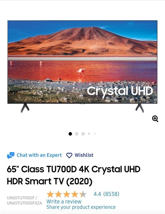 65" Samsung Smart TV with Soundbar & Subwoofer