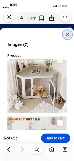 New Corner Dog Crate Furniture with Metal Door