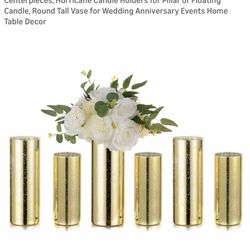 Gold Cylinder Vases 