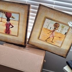 2x African Canvas Paintings 
