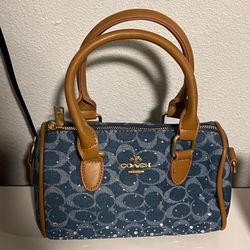 Denim coach purse