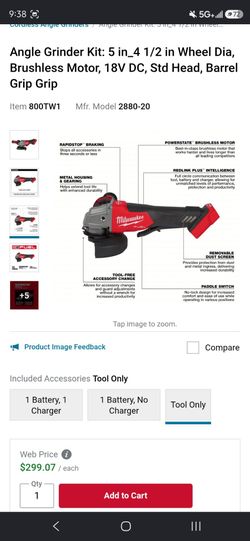 2880-20 Milwaukee M18 FUEL 18V Brushless Cordless 4-1/2 in./5 in. Grinder w/Paddle Switch (Tool-Only)