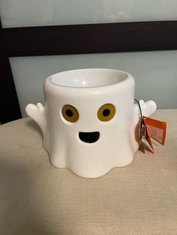 Halloween Ghost Plastic Candy Bowl, Sound and Lights