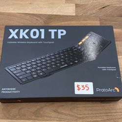 ProtoArc foldable wireless keyboard with touchpad