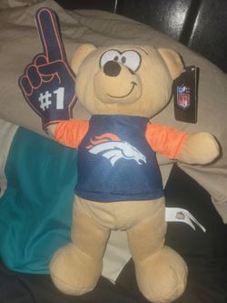 Good Stuff NFL Denver Broncos Teddy Bear Plush holding a #1 foam finger