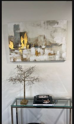 Gray, White And Gold Painting 