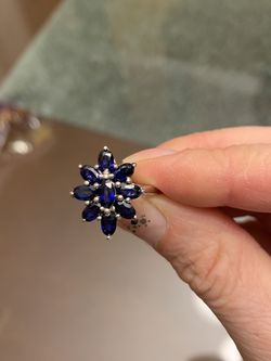 Sapphire Sterling Silver Ring Size 6
