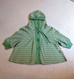 NEW W/Tag DUCK HEAD Juniors SZ XL Crop Green Stripe Hoodie