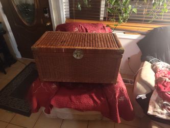 Vintage Handwoven Wrecker Chest With Bass Hardware 