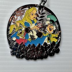Alice In Wonderland Disney Keychain Metal Silver